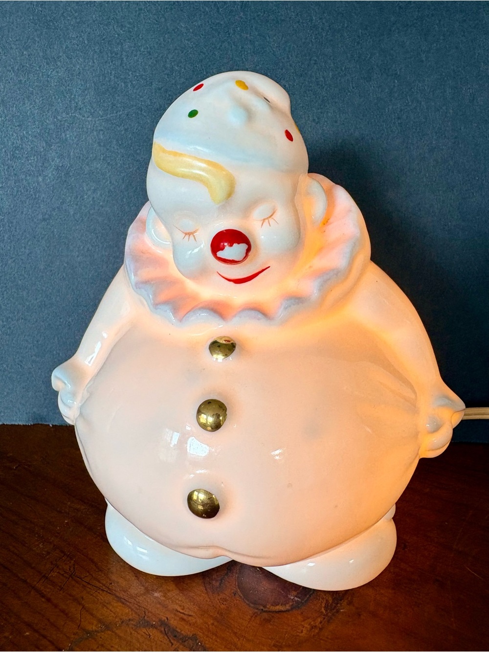 Vintage Ceramic Clown Lamp